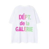 Gallery Dept T Shirts Trendy Summer High Street Star Men's Wear Gallery Dept Letter Color Matching Loose T-shirt