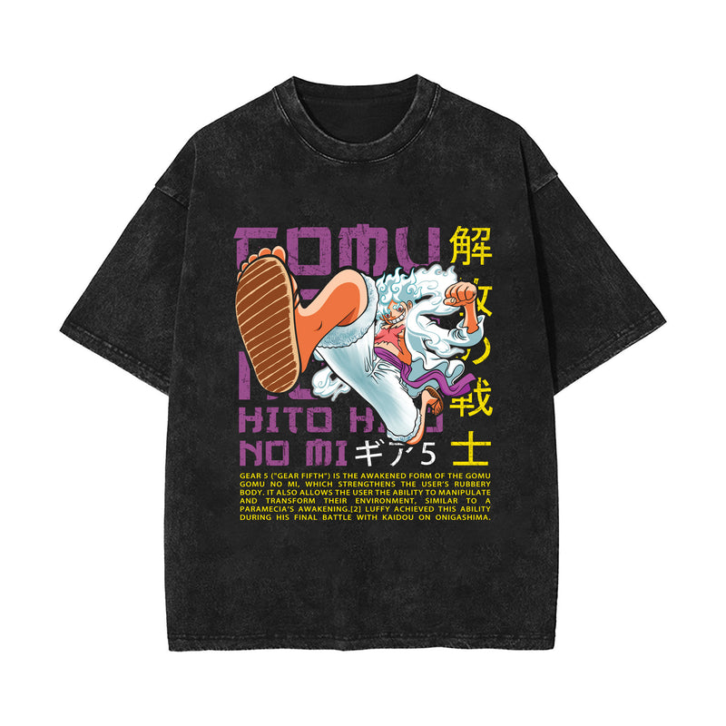 ONE PIECE washed old retro short-sleeved T-shirt