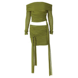 Women Co-Ord Set Autumn and Winter Two-Piece Suit Suit Long Sleeve Short Dress Suit