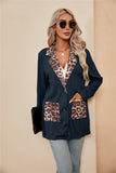 Beth Dutton Wardrobe Leopard Splicing Cardigan Women's Suit Lapel Suit Jacket Tops