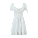Women Dresses Spring/Summer Embroidery Hollow Dress Sexy Skirt (Xds0414)