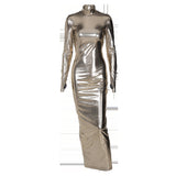 Women Dresses Winter Sexy Backless Long Sleeves Dress