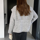 Women Knitted Two-Piece Set Jia Woven Long Sleeve round Neck Shawl Two-Piece Sweater
