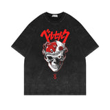 Washed and old short-sleeved T-shirt branded short-sleeved retro