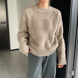 Women Winter Knitted Sweater round Neck Thick Sweater Autumn and Winter Loose-Fitting Long Sleeve Sweater 8t3120