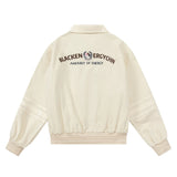 Women Jacket Embroidered Casual Coat Spring and Autumn Lapel Loose Zip Jacket