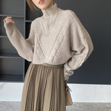Women Winter Knitted Sweater Zipper and Lapel Autumn Sweater Coat Sweater 8t8263