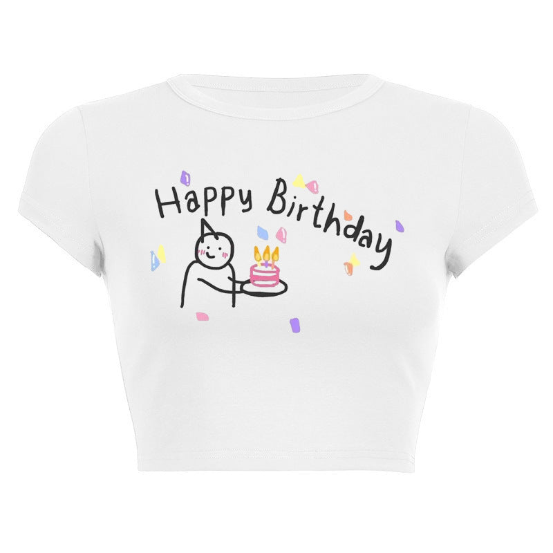 Women T-shirt Simple Printed T-shirt Top