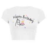 Women T-shirt Simple Printed T-shirt Top