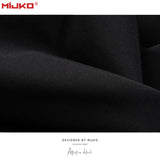 MIJKO Mens Vintage Pants Multi-Pocket Slim-Fit Zipper Wide-Foot Casual Pants