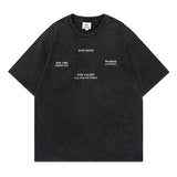 Men T Shirt Worn Looking Washed-out Letter Print Short-Sleeve T-shirt