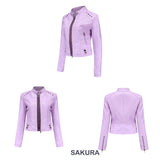 Red Leather Jacket Women's Rivet Leather Coat Spring and Autumn Jacket