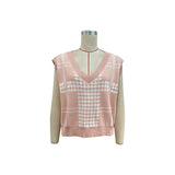Women Knitted Sweater Autumn and Winter Houndstooth Knitted Vest