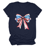Bow, Summer Short Sleeve Women's Fashion T-Shirt