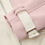 Women Jacket PU Leather Jacket Autumn and Winter Stand Collar Lace up Short Coat