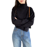 Women Winter Knitted Sweater Sweater Women's Short Autumn and Winter Top 8t8289