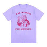 Day Drinking Pain Shrinking Vintage Rat Drawing T Shirt
