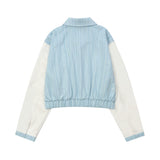 Women Jacket Striped Color Contrast Short Jacket