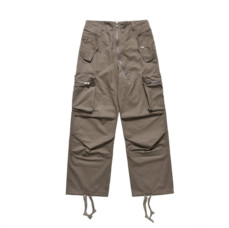 Men Sweatpants Cargo Trousers Men's Pleated Straight-Leg Pants