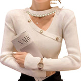 Women Knitwear Autumn and Winter Hollow Slim Top