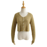 Women Sweater Knitwear Single-Breasted Knitted Cardigan for Women Autumn Short Long Sleeve Top