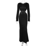 Women Dresses Spring Sexy Backless Slim Fit Long Sleeve Dress