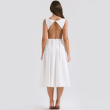 Women Dresses Backless Dress Spring and Summer Sleeveless Long Skirt (Lbk0409)