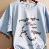Whale Of Times Letter Print  Graphic Tees Women Vintage