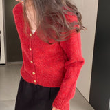 Women Cardigan Sweater Cardigan Coat Wool Button Coat Spring Y950