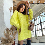 Ladies Leisure Knitwear Autumn and Winter Twist Casual Loose Dress Sweater