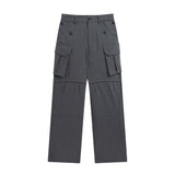 Men Sweatpants Multi-Pocket Cargo Pants Men Loose Straight Trousers