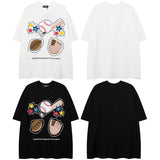 Men T Shirt Baseball Puff Print Short Sleeve T-shirt
