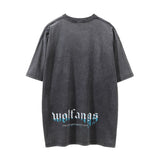 Men Vintage T-Shirt Printed Short-Sleeved T-shirt Men's Summer Distressed round Neck