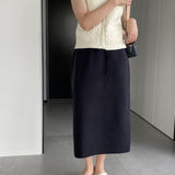 Women Knitted Skirt Autumn and Winter Simplicity Skirt Straight Skirt