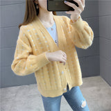 Women Knitwear Autumn and Winter V-neck Casual Sweater Loose Knitted Cardigan