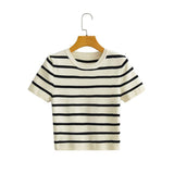 Women Sweater Knitwear Spring round Neck T-shirt Shory Style Ice Silk Pullover Knitwear T-shirt Top