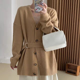 Women Knitwear Fall/Winter V-neck Sweater Coat Loose Knitted Cardigan