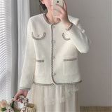 Women Knitwear Autumn Winter Retro Knitted Cardigan