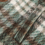 Unisex Winter Cotton Coat Winter Color Matching Plaid Lambswool Lapel Cotton-Padded Coat