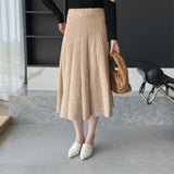 Women Knitted Skirt Autumn and Winter Long Skirt