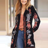 Women Trench Coat Fall Long Printed Jacket