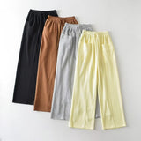 Women Sweatpants Loose Spring and Autumn Straight Wide Leg Waffle Sweatpants