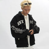 Men Jacket Coat Embroidered Jacket Men's Loose Lapels Baseball Uniform Jacket