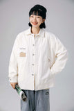 Unisex Jacket Fall Leather Tag Pocket Jacket Women's Clothing