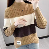 Women Knitted Pullover Autumn and Winter Turtleneck Sweater Leisure Pullover Knitwear