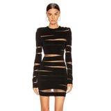 Harlem Night Attire Black Long Sleeve Dress