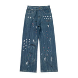 Gallery Dept Sweatpants Hand-painted splashed ink letter straight denim casual trousers