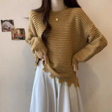 Women Knitwear Autumn and Winter Tassel round Neck Sweater Loose Sweater