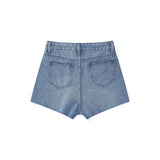 Women Shorts Ripped Burr Denim Shorts Summer