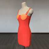 Women's Evening Dress Button Suspender Skirt Sheath Dress Skirt